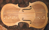 Trocard violin top underneath after