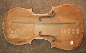 Trocard violin top underneath before