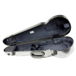 Bam Hightech Contoured Violin Case - 4/4 -Silver Carbon