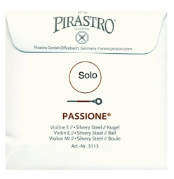 Passione Solo Violin E string, Ball - silvery steel - medium