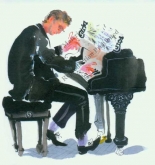 Notecard - "Pianist" by Mary Woodin