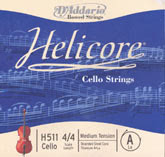 Helicore Cello D String - medium - 4/4 (straight format)