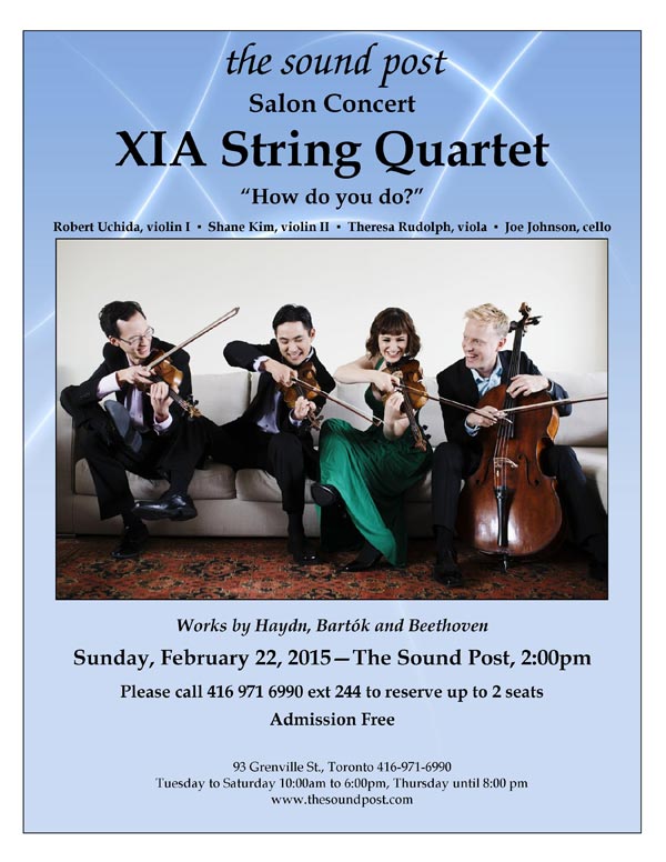 XIA Quartet Salon Concert