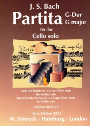 Bach - Partita in G major for Cello Solo, BWV 1006 (SIM) Bach - Partita in G major for Cello Solo, BWV 1006 (SIM)