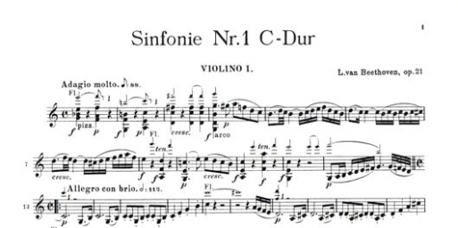 Beethoven - Symphony No.1 in C Op.21, Violin I Part