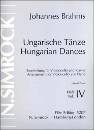 Brahms - Hungarian Dances for Cello and Piano Vol. 4 (SIM)