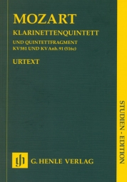 Mozart - Clarinet Quintet & Quintettfragment Study Score (HEN)