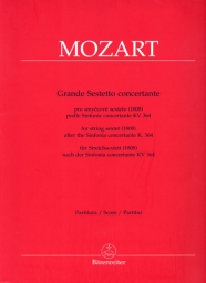 Mozart - Grande Sestetto Concertante, K. 364 Score (BAR)