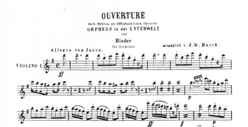 Orpheus in Underworld Overture, Violin I Part