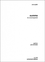 Pärt - Summa for String Quartet (UE)