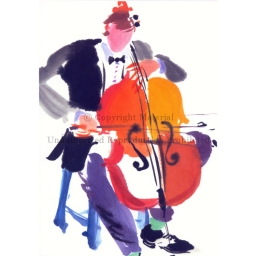 Notecard - "The Cellist" by Mary Woodin