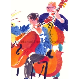Notecard - "Double Bass" by Mary Woodin