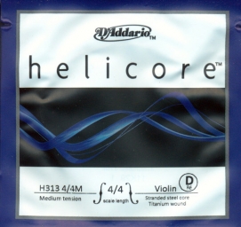 Corde Helicore RÉ pour violon - Medium (Droit) - 4/4