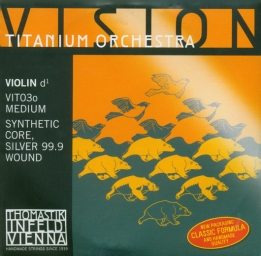 Corde Vision Titanium Orchestra RÉ pour violon, boule - 4/4 - Argent