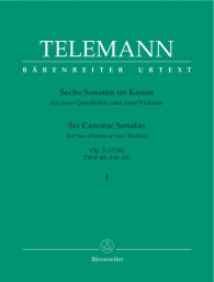 Telemann - 6 Canonic Sonatas for 2 Violins Op. 5, Vol. 1 (BAR)