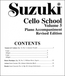Suzuki Cello School - Volume 5 - Piano Accompaniment - Book