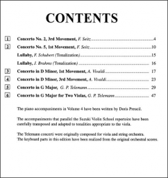 Suzuki Viola School - Volume 4 - Piano Accompaniment - Book
