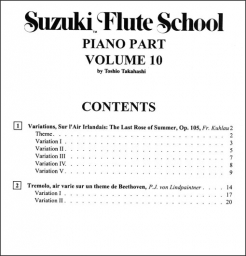 Suzuki Flute School - Volume 10 - Piano Accompaniment - Book Suzuki Flute School - Volume 10 - Piano Accompaniment - Book