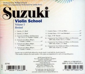 Suzuki Violin School - CD - Volume 5 - Revised - William Preucil Suzuki Violin School - CD - Volume 5 - Revised - William Preucil