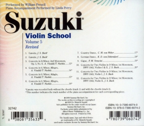 Suzuki Violin School - CD - Volume 5 - Revised - William Preucil