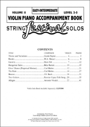 String Festival Solos - Volume 2, Level 2-3 - Piano Acc. String Festival Solos - Volume 2, Level 2-3 - Piano Acc.