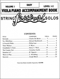 String Festival Solos, Viola Piano Accompaniment Book, Vol.1