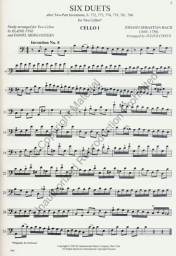 Bach - Six Duets after Two-Part Inventions for Two Cellos (INT)