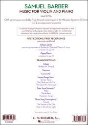 Barber - Music for Violin and Piano (SCHIR)