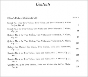 Partitions complètes pour musique de chambre pour cordes / Quintet clarinette et quatuor à cordes 