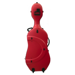Bam Classic Cello Case - Peony Red, with wheels