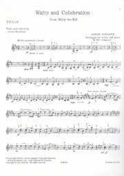 Copland - Waltz And Celebration for Violin and Piano (B&H)