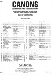 Canons for Any Combination of String Instruments (Cello)