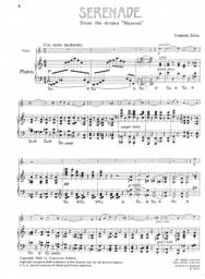 Delius - Serenade from Hassan for Violin and Piano (B&H)