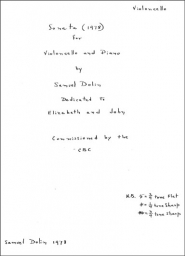 Dolin - Sonata for Cello and Piano