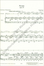 Faure - Pavane Op. 50 for Cello and Piano (SCHOTT)