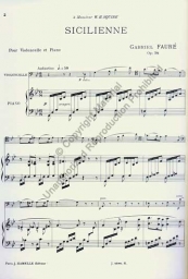 Gabriel Fauré - Sicilienne Pour Violon ou Violoncelle et Piano