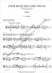 Grieg - Four Selected Lyric Pieces for Violin and Piano (INT)