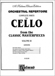 Complete Parts for Cello from the Classic Masterpieces - Vol. 3