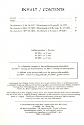 Mozart - Three Divermenti for String Quartet - Study Score (BAR)