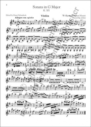 Sonata in G Major, K. 301 for Violin and Piano