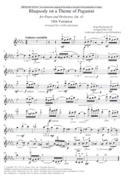 Rachmaninoff - Rhapsody on a Theme of Paganini Var. 18 (Violin)