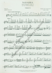Sarasate - Navarra Op. 33 for 2 Violins and Piano (INTER)