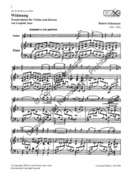 Schumann - Widmung (Dedication) for Violin and Piano (UE)