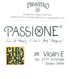 Passione Violin E string, Loop - silvery steel 4/4