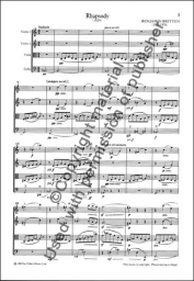 Britten - Rhapsody for String Quartet - Study Score (FABER)