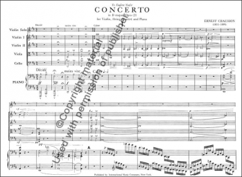 Concerto in D major, Op. 21 for Violin, String Quartet and Piano