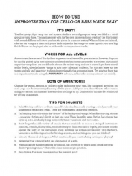 Improvisation for Cello or Bass Made Easy