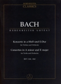Concertos in A minor and E major for Violin, Study Score
