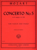 Concerto in A No. 5 K219 for Violin and Piano