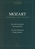 Mozart - The Ten Celebrated String Quartets - Study Score (BAR)
